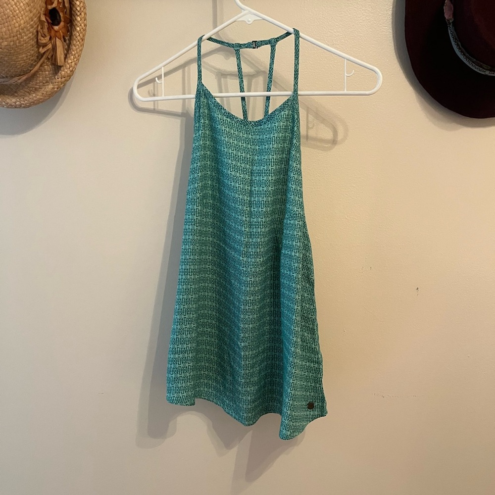 Roxy Teal Patterned Tank Top